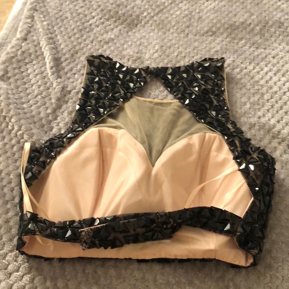 Long gem black 2 piece gown - Picture 3 of 6